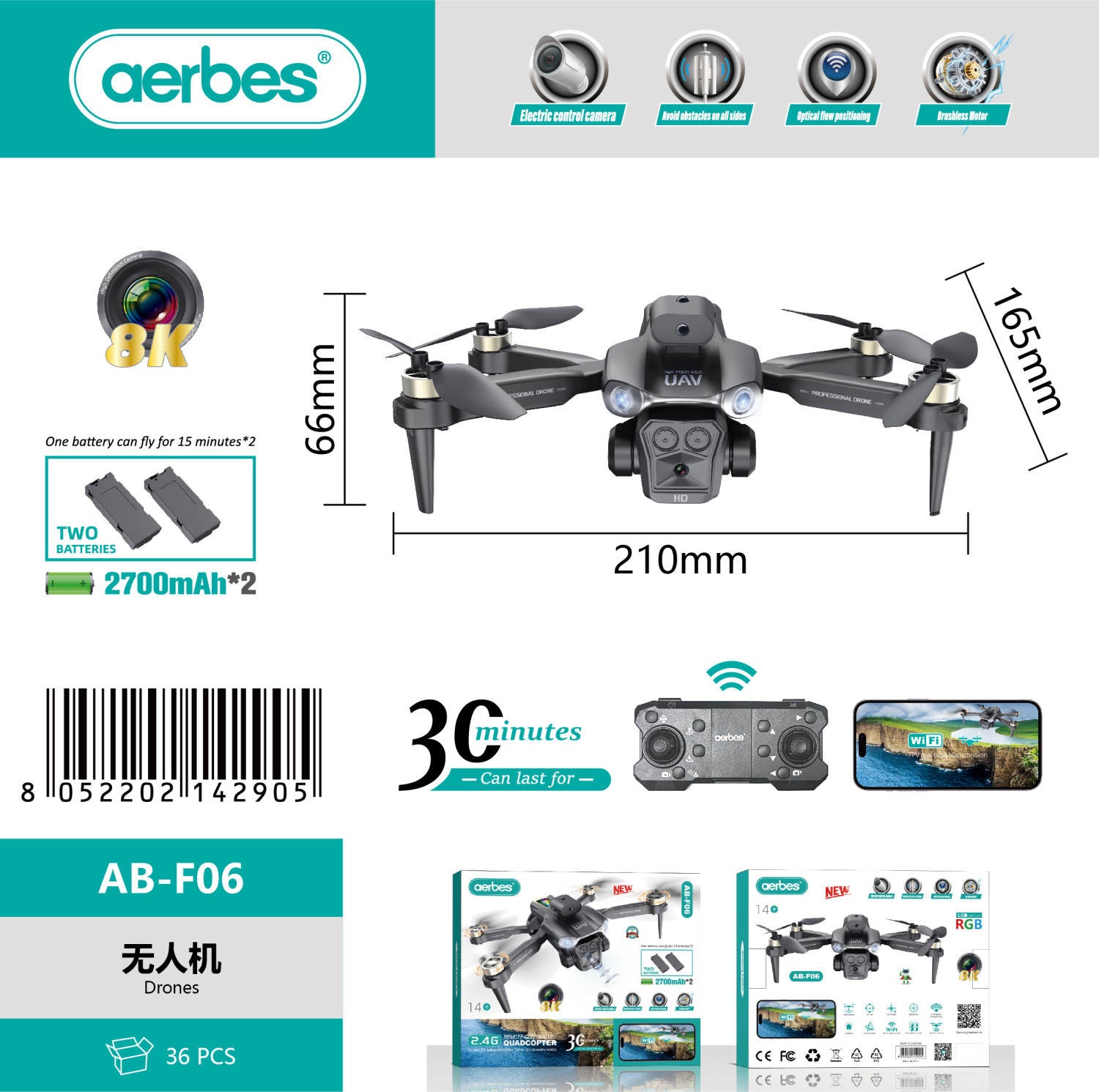 AB-F06 Camera Drone | Optical Flow Dual Camera Drone Uganda