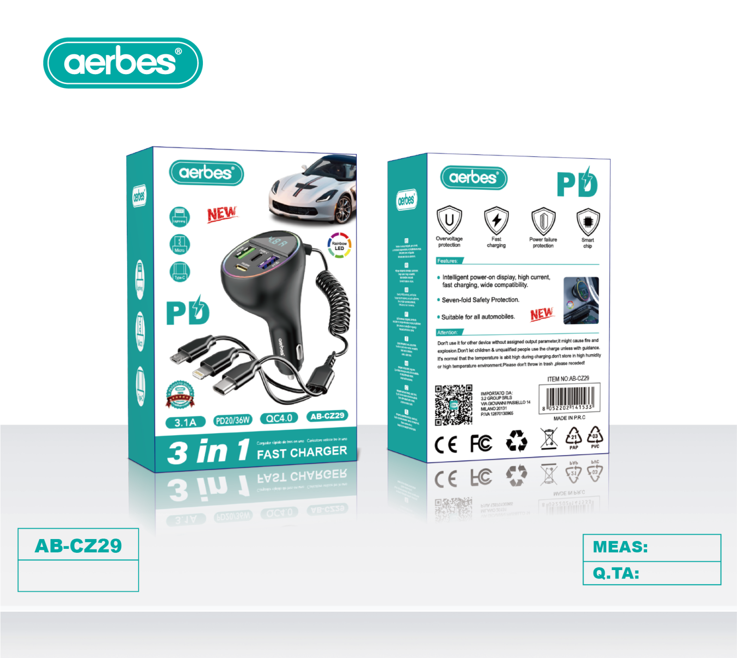 AB-CZ29 Car Phone Charger – Fast Charging Vehicle Charger